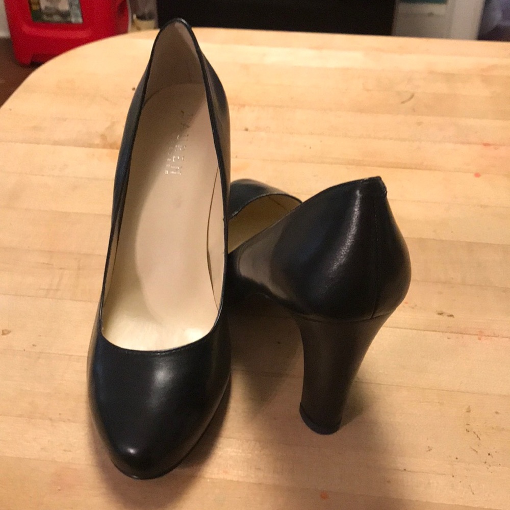 Black round toe high heel